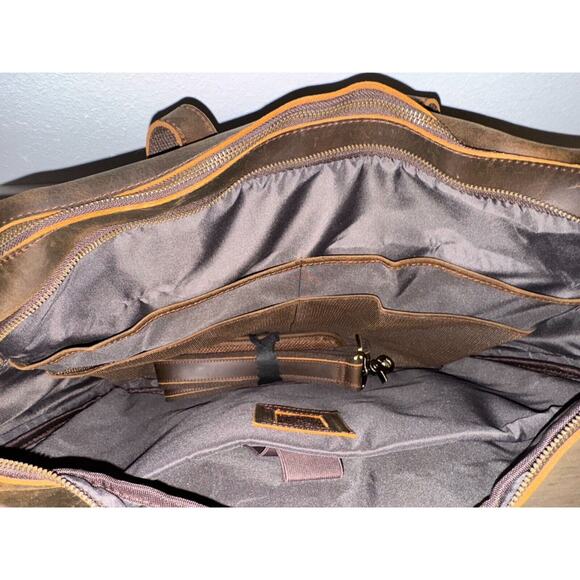 Leather Classic Briefcase Extra Large XL – “Saddleback” Brown – Laptop/Weekender - Picture 5 of 5
